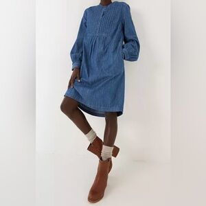 Fat Face Blue Denim Liss Dress Sz 10